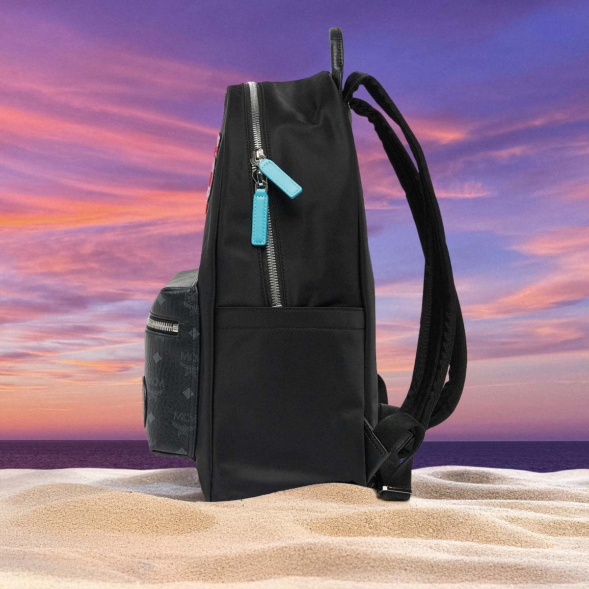 MCM x SNIPES Stark Backpack Medium Unisex Rugzakken zwart Maat ONE SIZE Accessoires