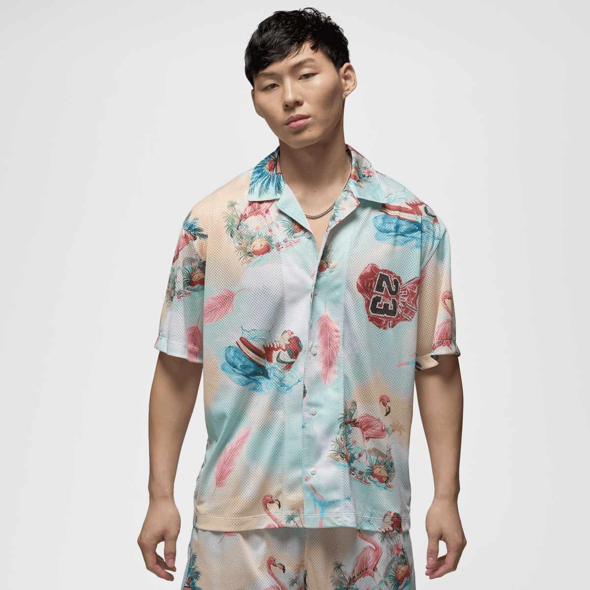 Jordan, Essentials All Over Print Camp Top, multi-colour