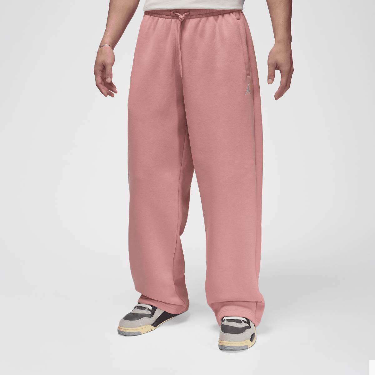 Jordan, Brooklyn Fleece Oversized Open- Hem Pants, light pink