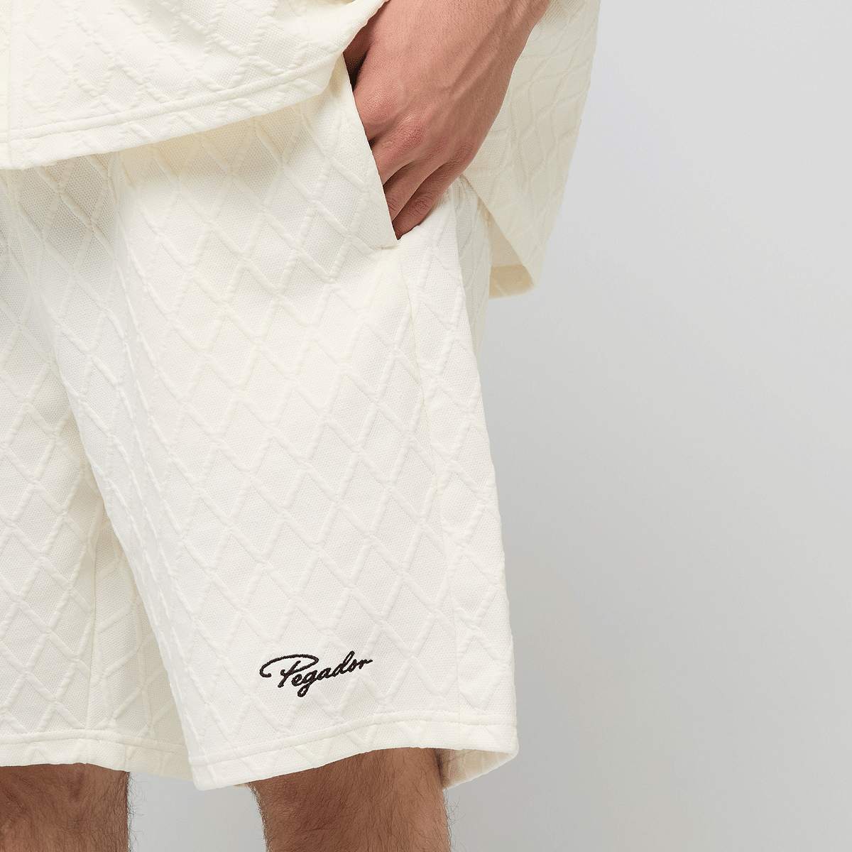 Pegador Jovren Structured Shorts men Sportshorts beige Maat M Kleding
