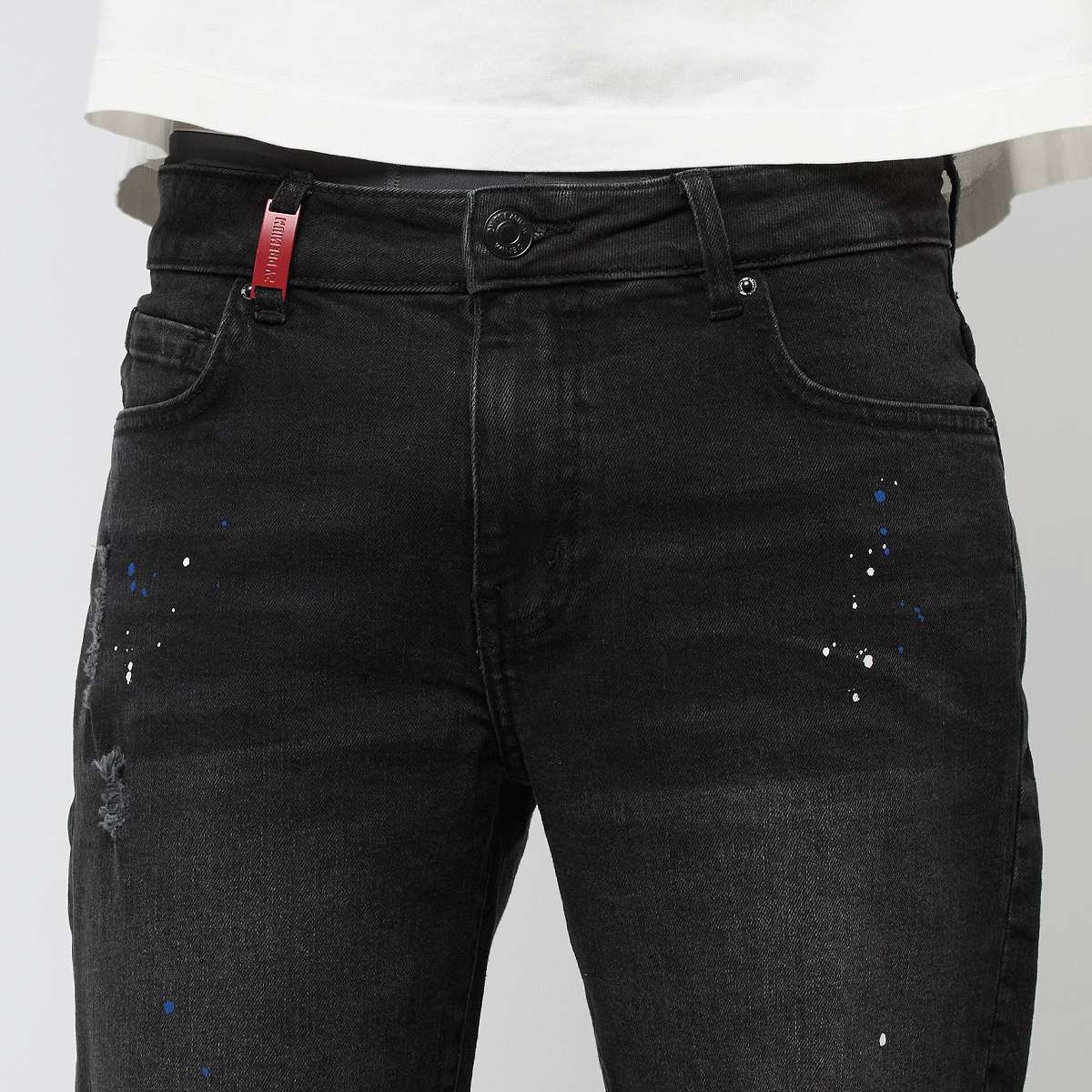 2Y STUDIOS Leonardo Ripped Slim Fit Shorts men zwart Kleding