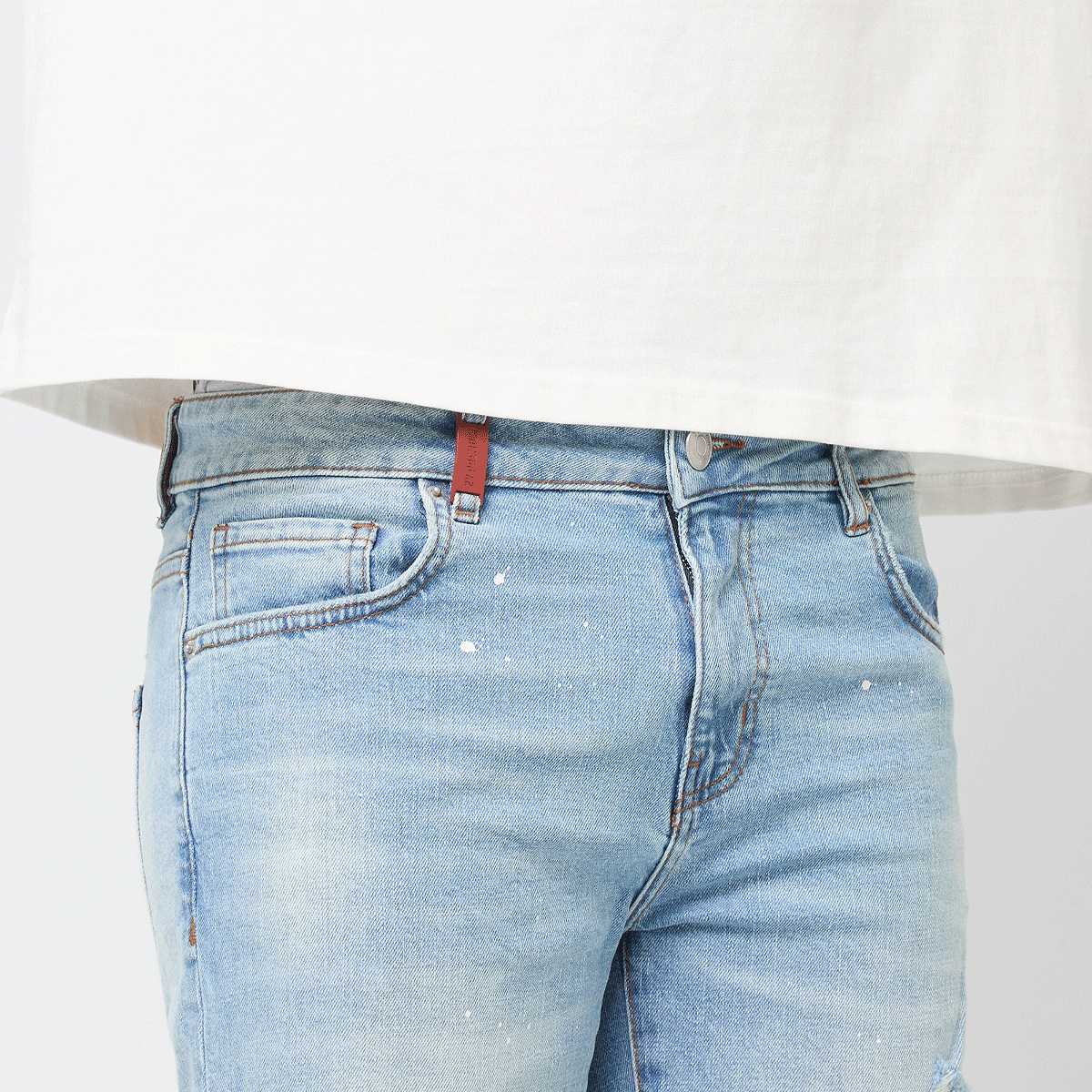2Y STUDIOS Victor Ripped Slim Fit Shorts men blauw Kleding