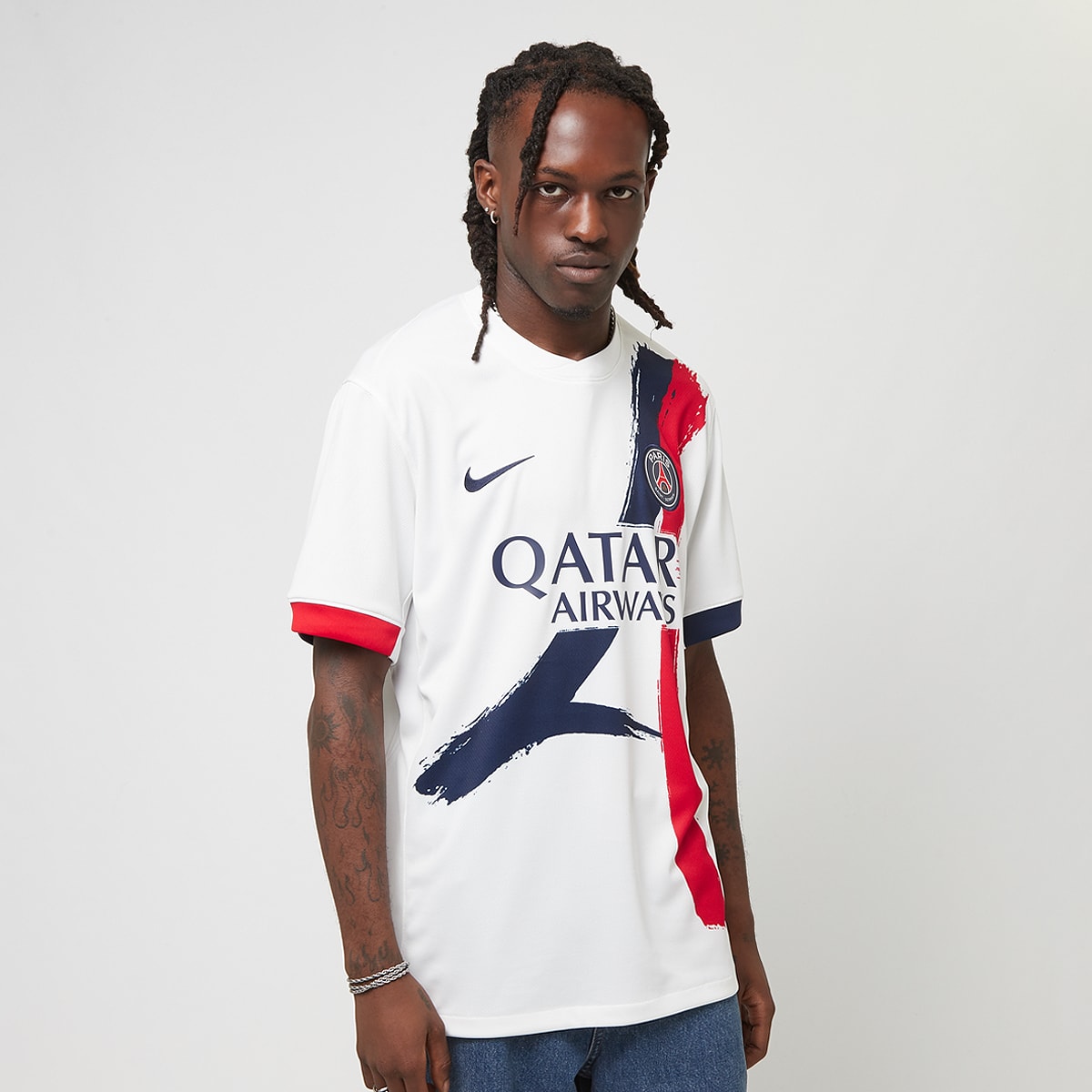 Nike Barcola No. 29 PSG Away Stadium 2024 25  Jersey's in wit formaten: S