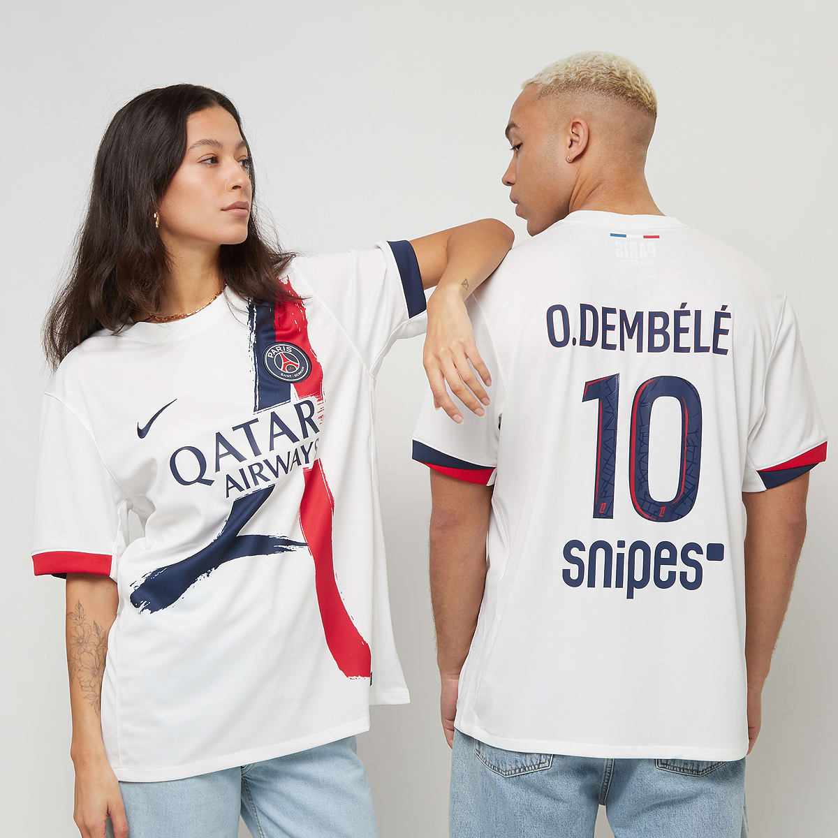 Nike Dembélé No. 10 PSG Away Stadium 2024 25  Jersey's in wit formaten: S