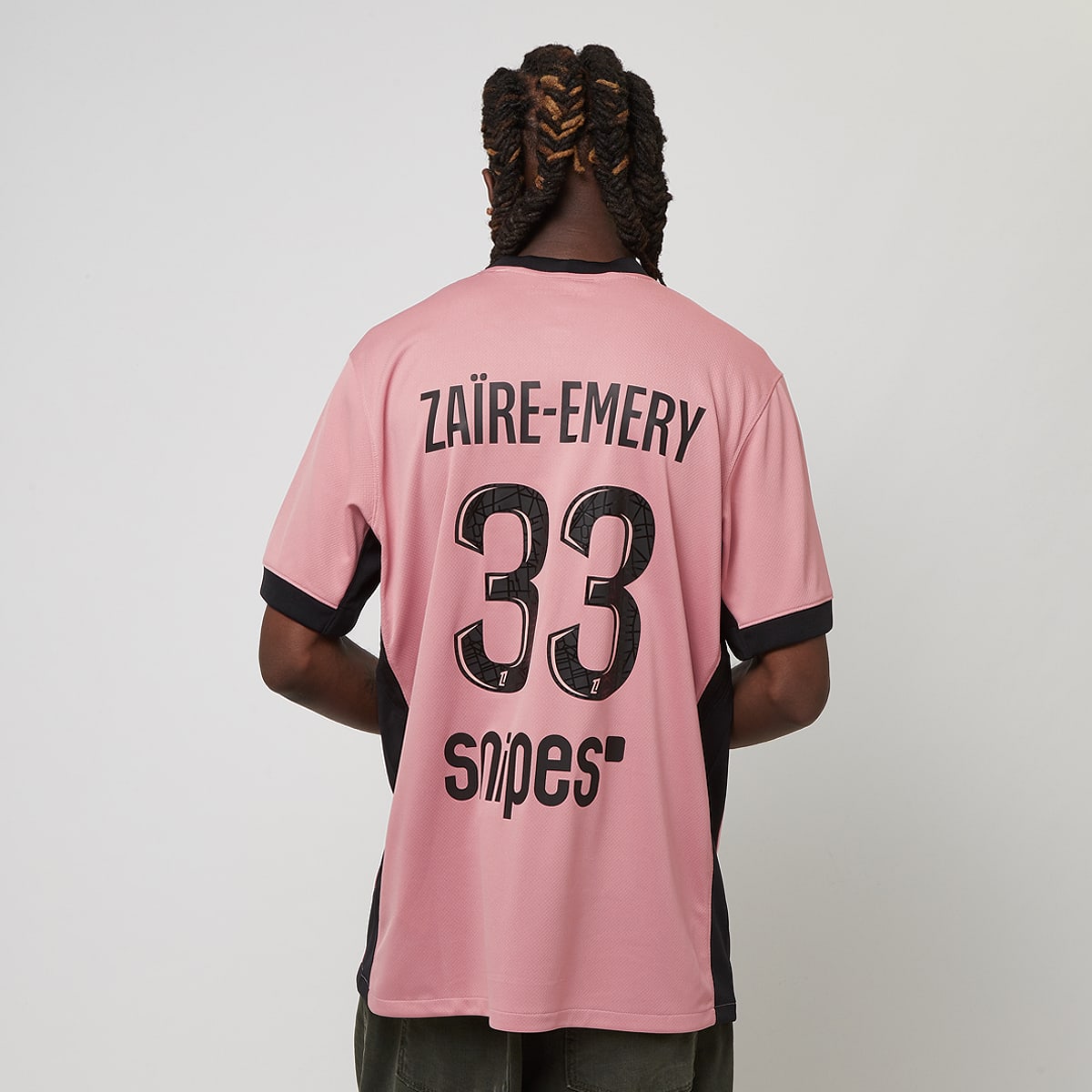 Jordan Zaïre-Emery No. 33 PSG Third Stadium 2024 25 unisex Trainingspakken lichtroze Maat S Kleding