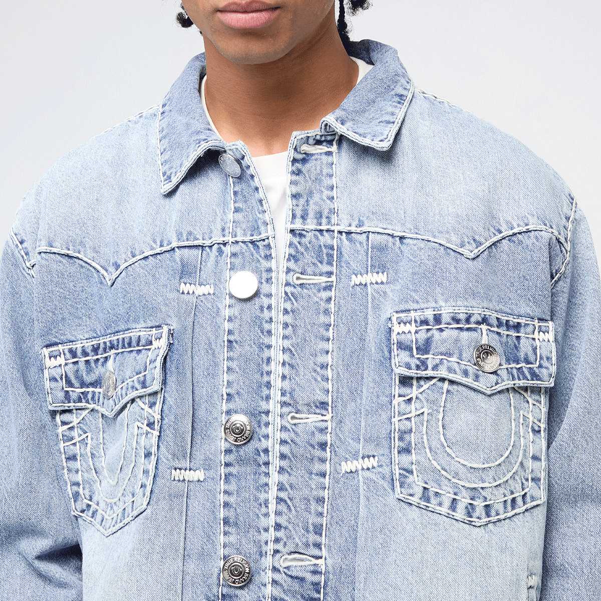 True Religion Super T Oversized Denim Jacket men Spijkerjassen blauw Maat S Kleding