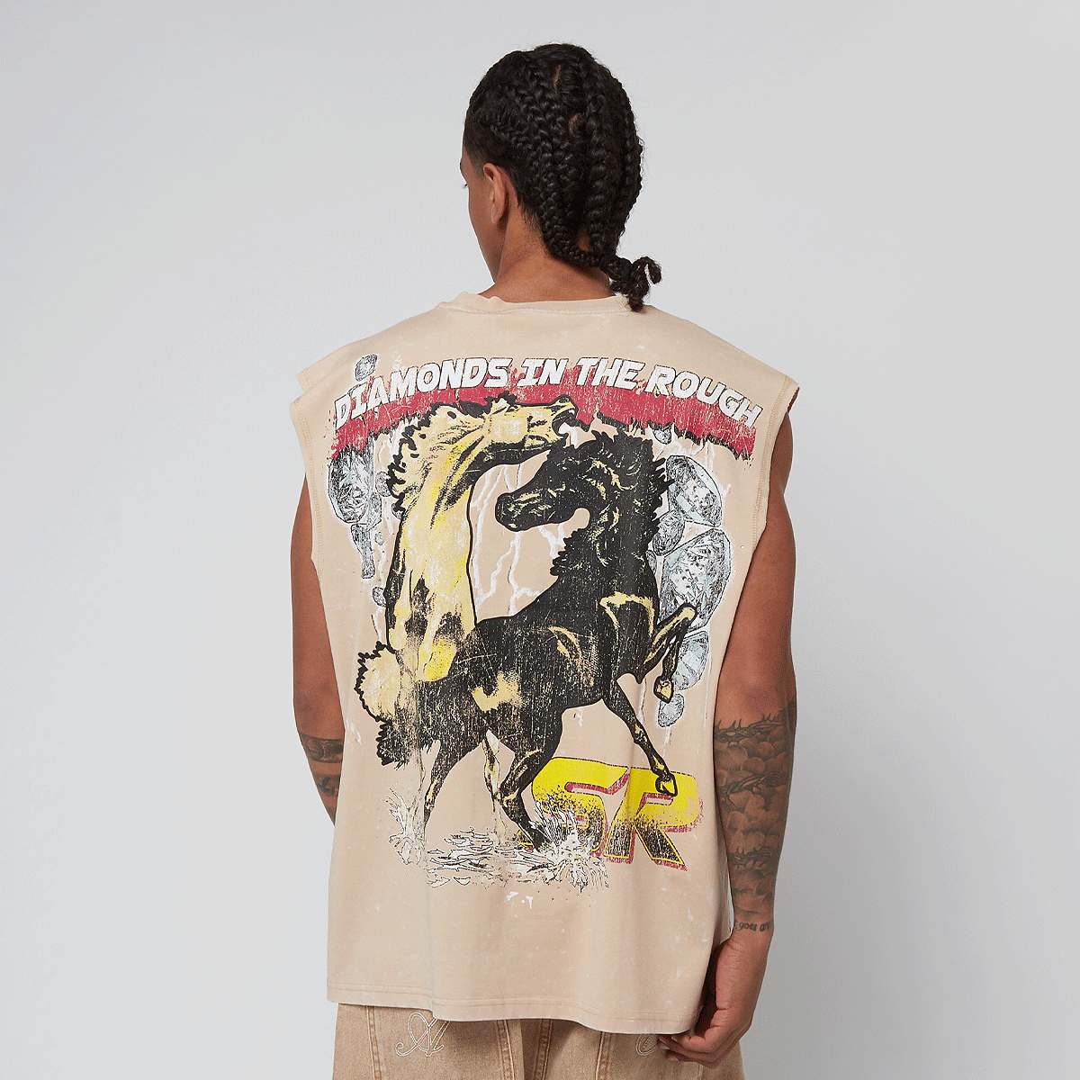Smoke Rise, Rhinestone Killer Life T-Shirt, beige