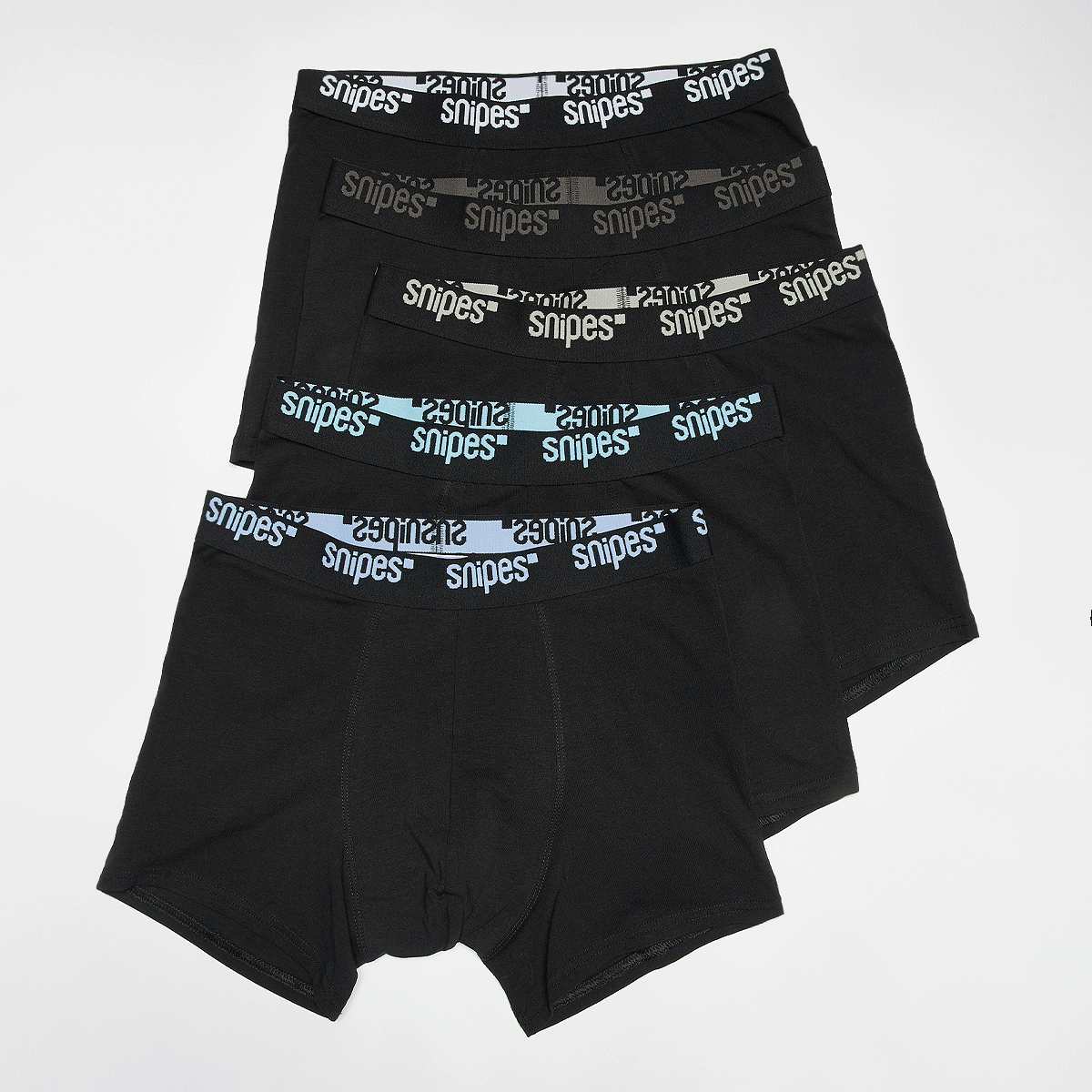 SNIPES, 5 PACK - Black Tape  Briefs Boxershorts, black