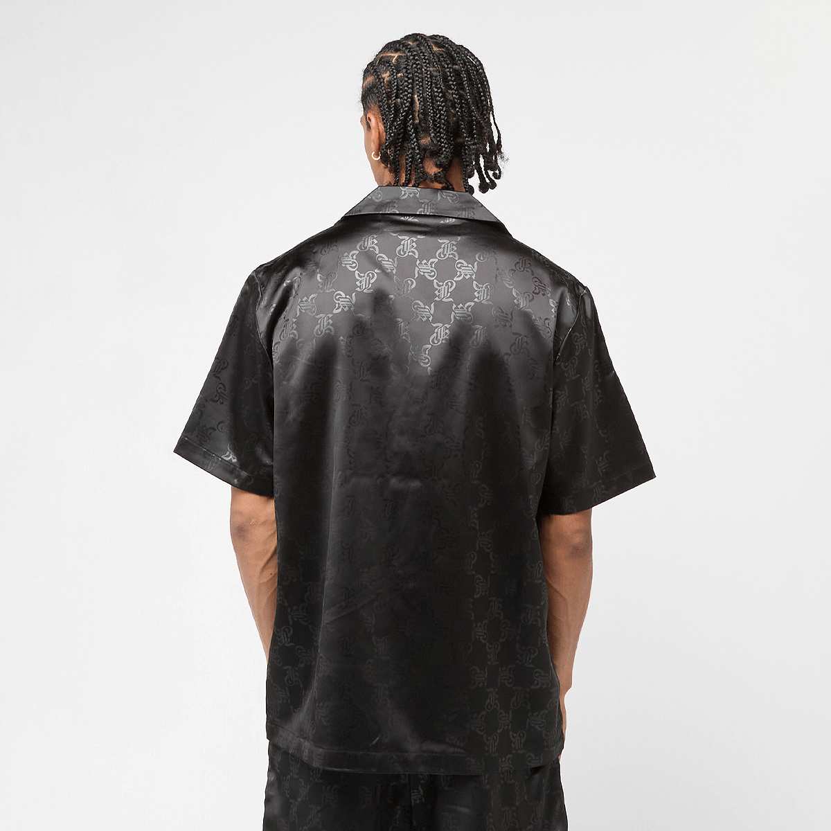 Karl Kani Signature All Over Print Resort Shirt Men Overhemden zwart Maat S Kleding