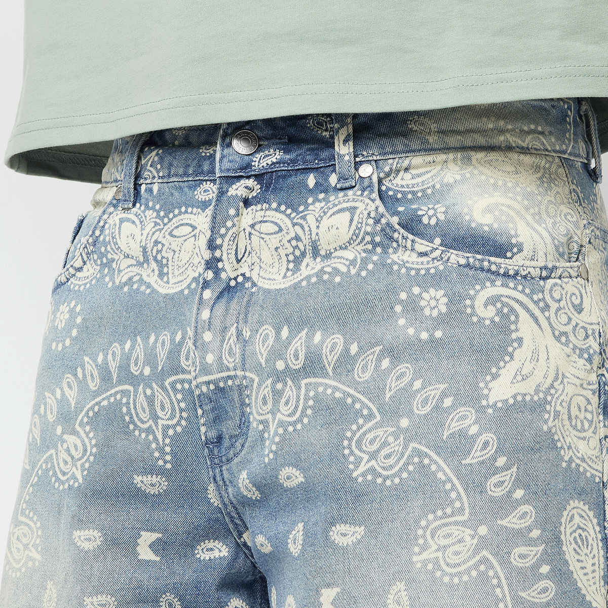 Karl Kani Paisley Jorts Men Shorts blauw Kleding