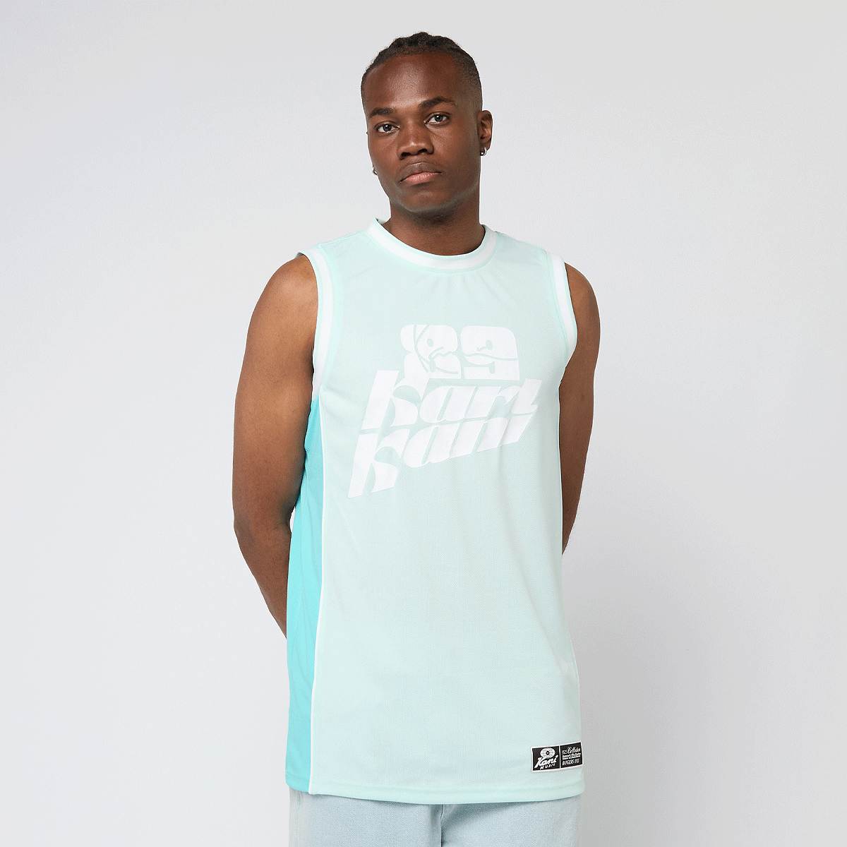Karl Kani, Signature Colorblock Basketball Jersey, turquoise
