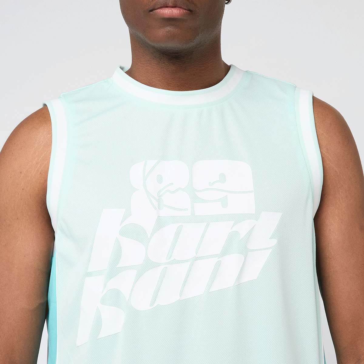 Karl Kani Signature Colorblock Basketball Jersey men Tanktops turkoois Maat M Kleding