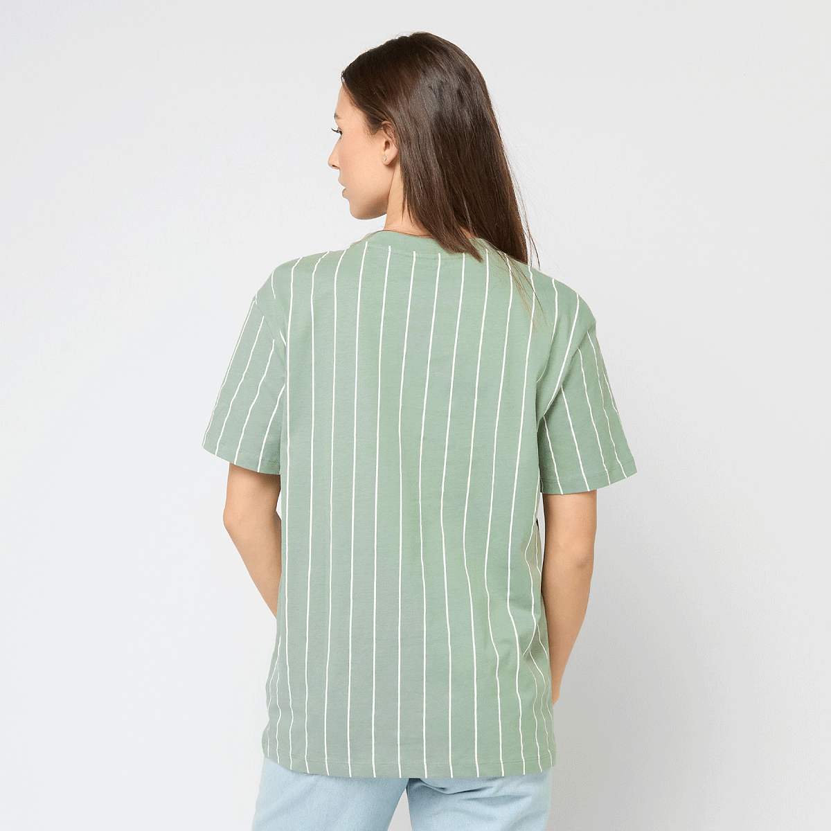 Karl Kani Small Signature Essential Pinstripe Oversized Tee Women T-Shirts & Polo's groen Maat XS Kleding