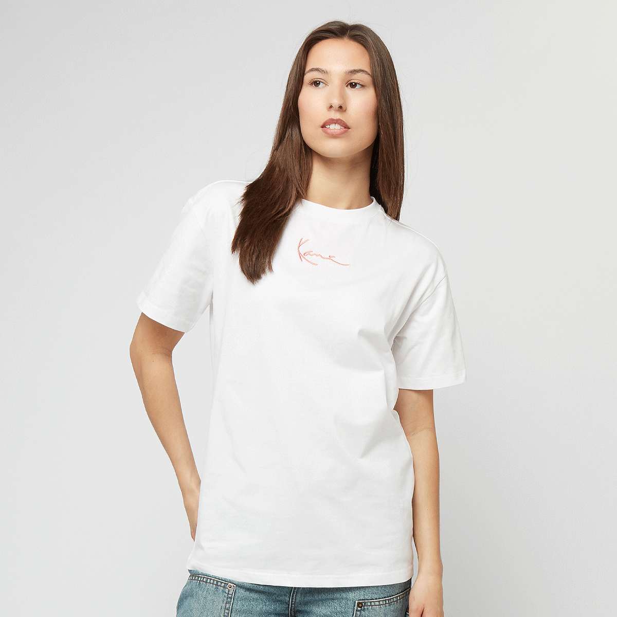 Karl Kani Signature Print Os T-Shirt women T-Shirts & Polo's wit Maat S Kleding