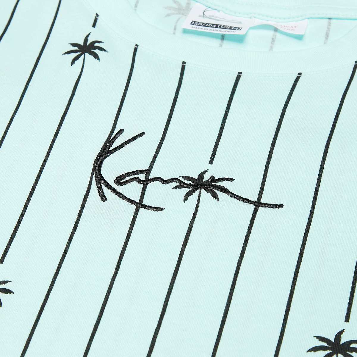 Karl Kani Signature Palm Pinstripe T-Shirt Junior Unisex T-Shirts turkoois Kleding