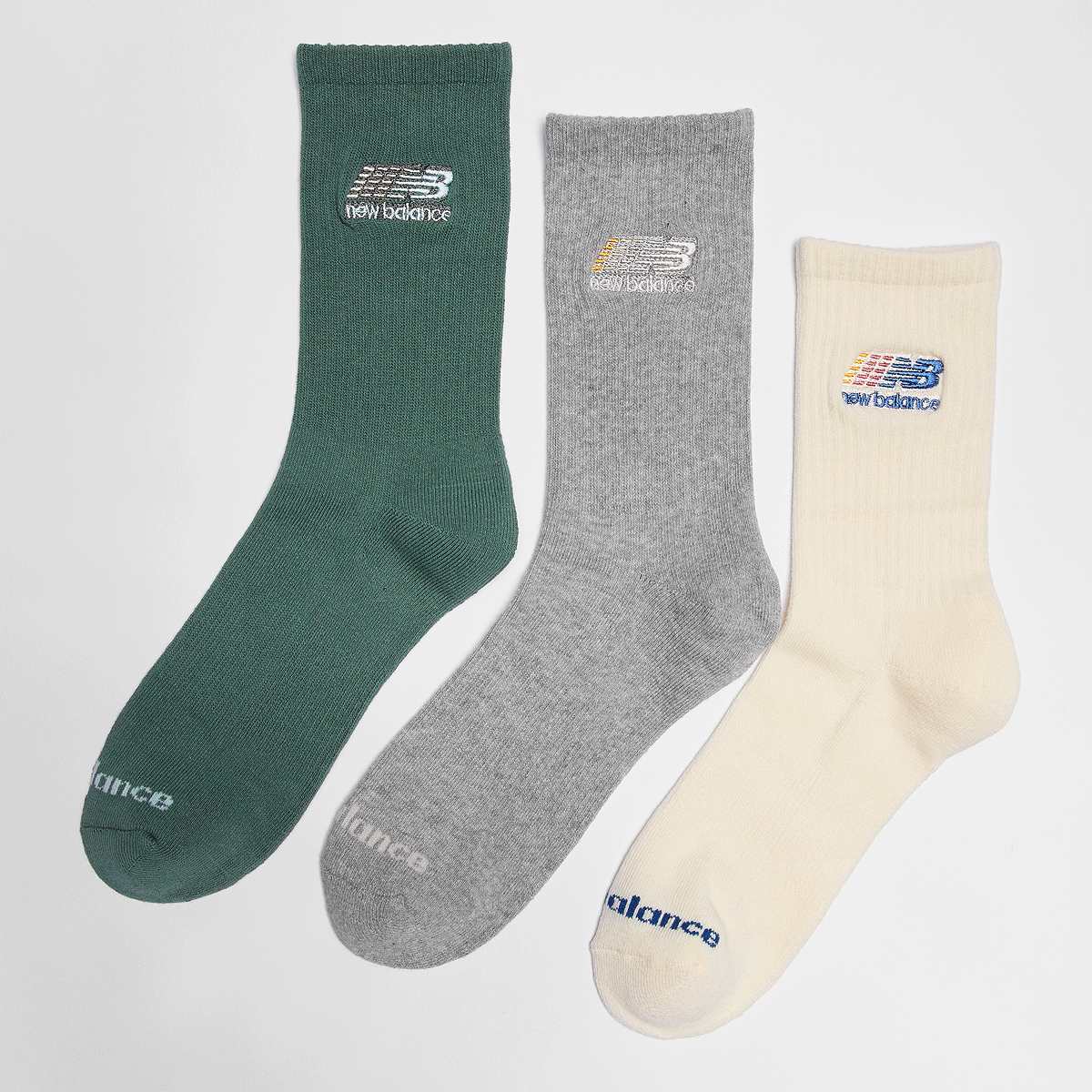 New Balance 3 PACK Cushioned Logo Crew Sokken in multicolor formaten: 35-38