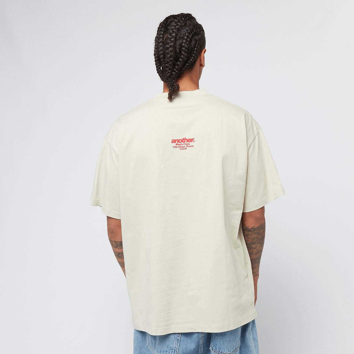 Another Cotton Lab Blissful Days Oversized T-Shirt men T-Shirts & Polo's beige Maat S Kleding