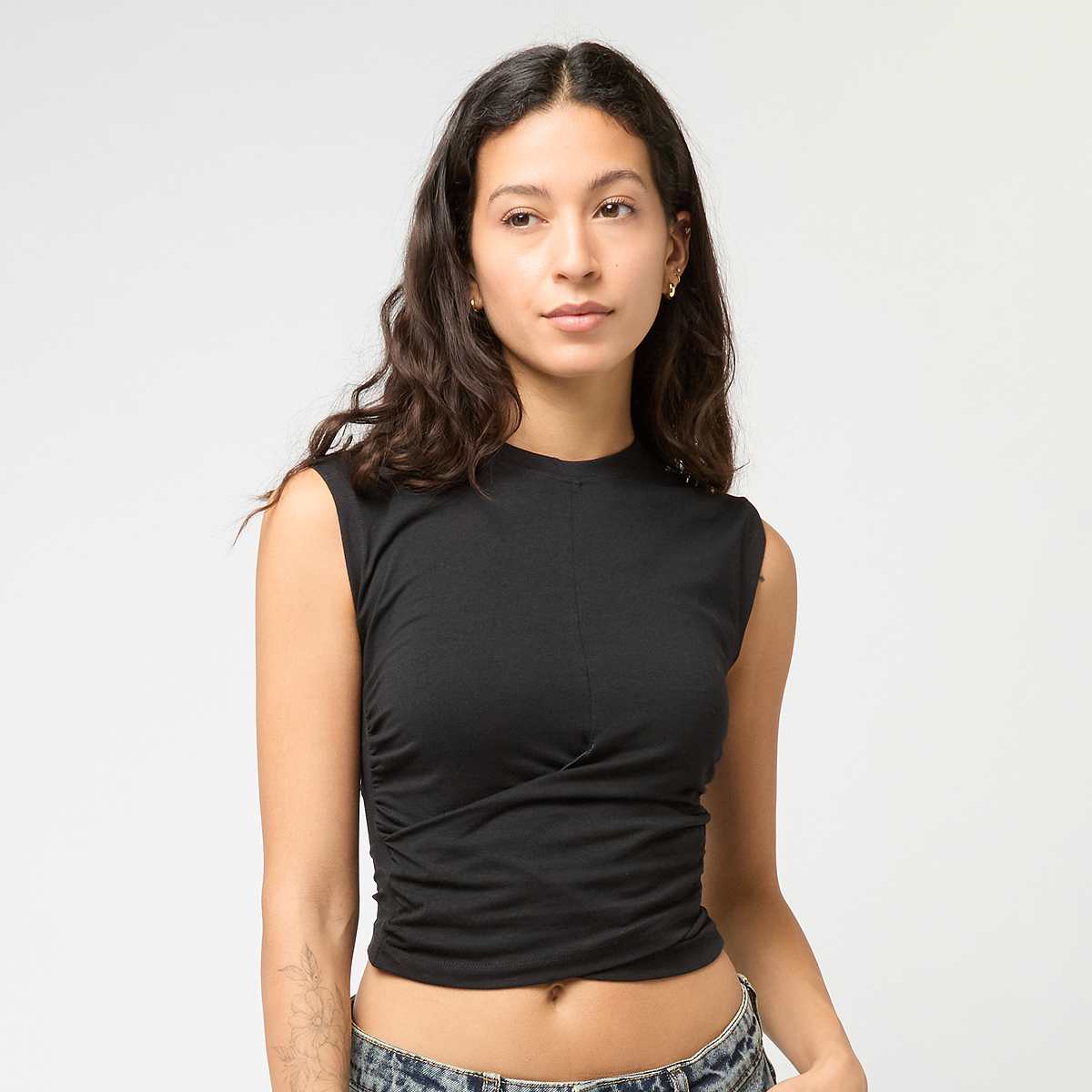 Urban Classics, Ladies Cropped Wrapped Top, black
