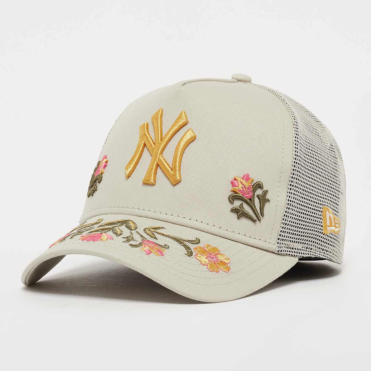 new era A-Frame Trucker Floral Icon York Yankees unisex Caps beige Maat ONE SIZE Accessoires