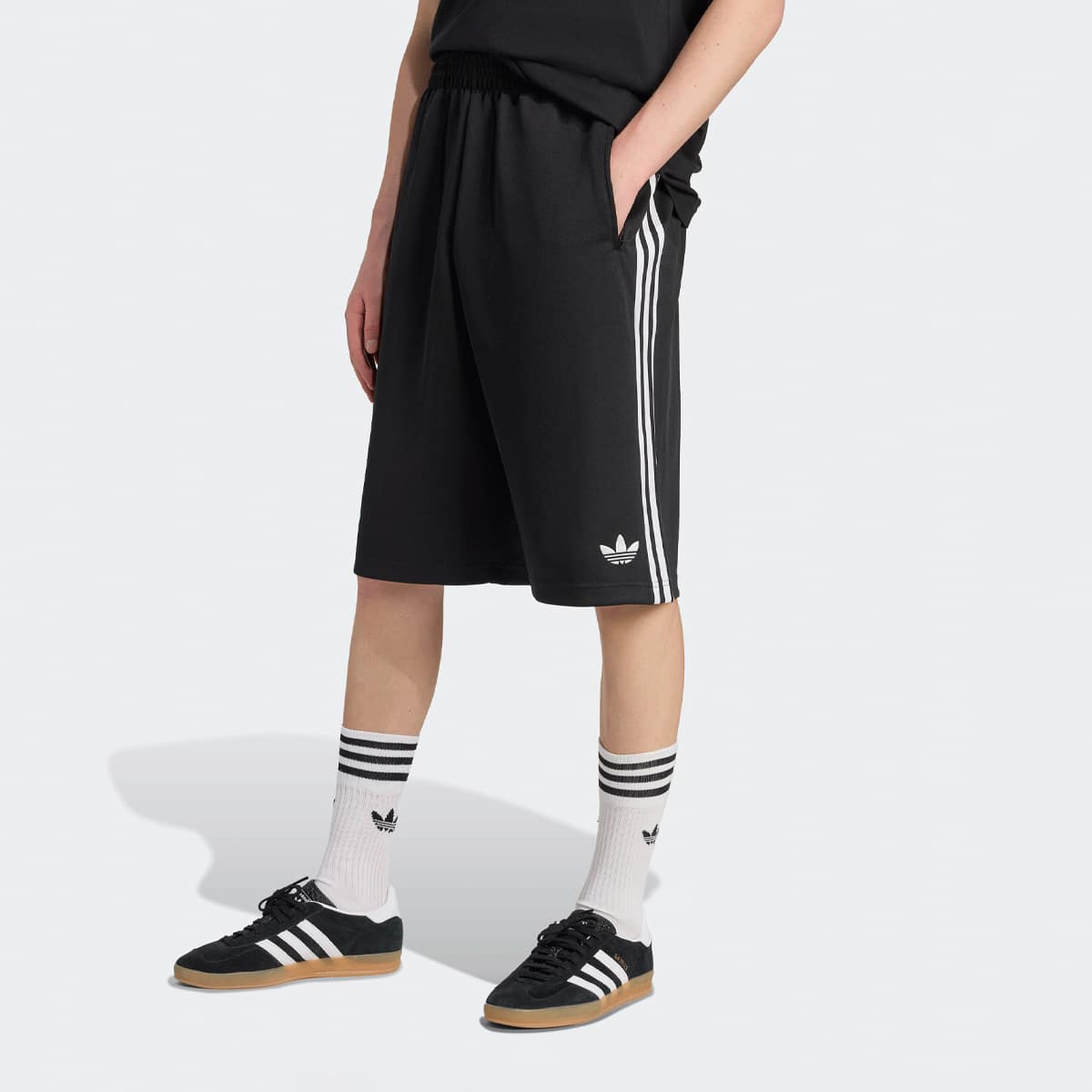 Adidas Originals Oversized 3-Streifen Short men Sportshorts zwart Maat XL Kleding