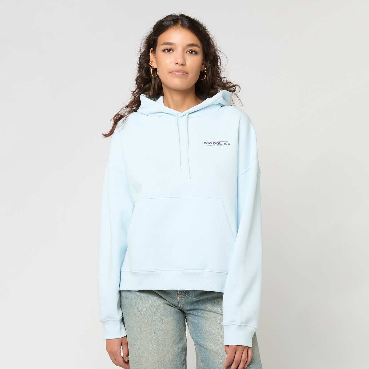 New Balance Reimagined Fleece Oversized Hoodie Women Hoodies & Sweaters blauw Maat XS Kleding