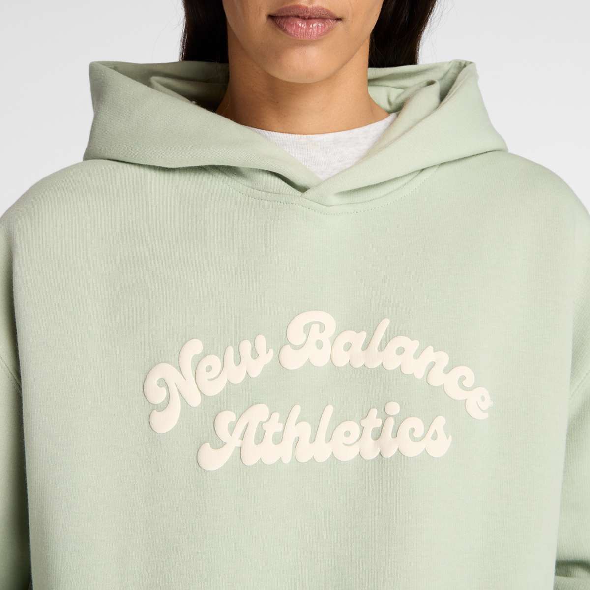 New Balance Linear Heritage Fleece Long Hoodie Women Hoodies & Sweaters groen Maat XS Kleding