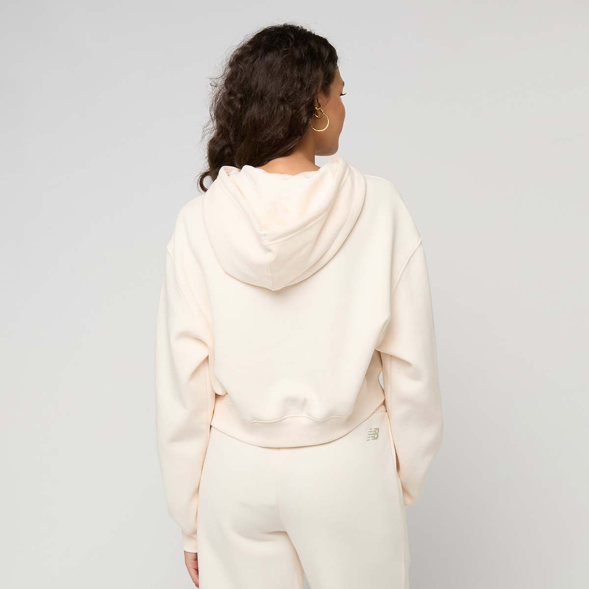 New Balance Linear Heritage Fleece Full Zip Women Hoodies & Sweaters beige Maat XS Kleding