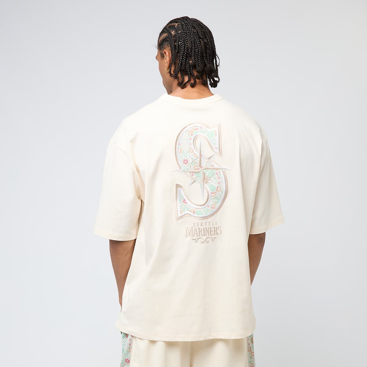 new era MLB Infill Seattle Mariners Oversized Tee men T-Shirts & Polo's beige Maat S Kleding