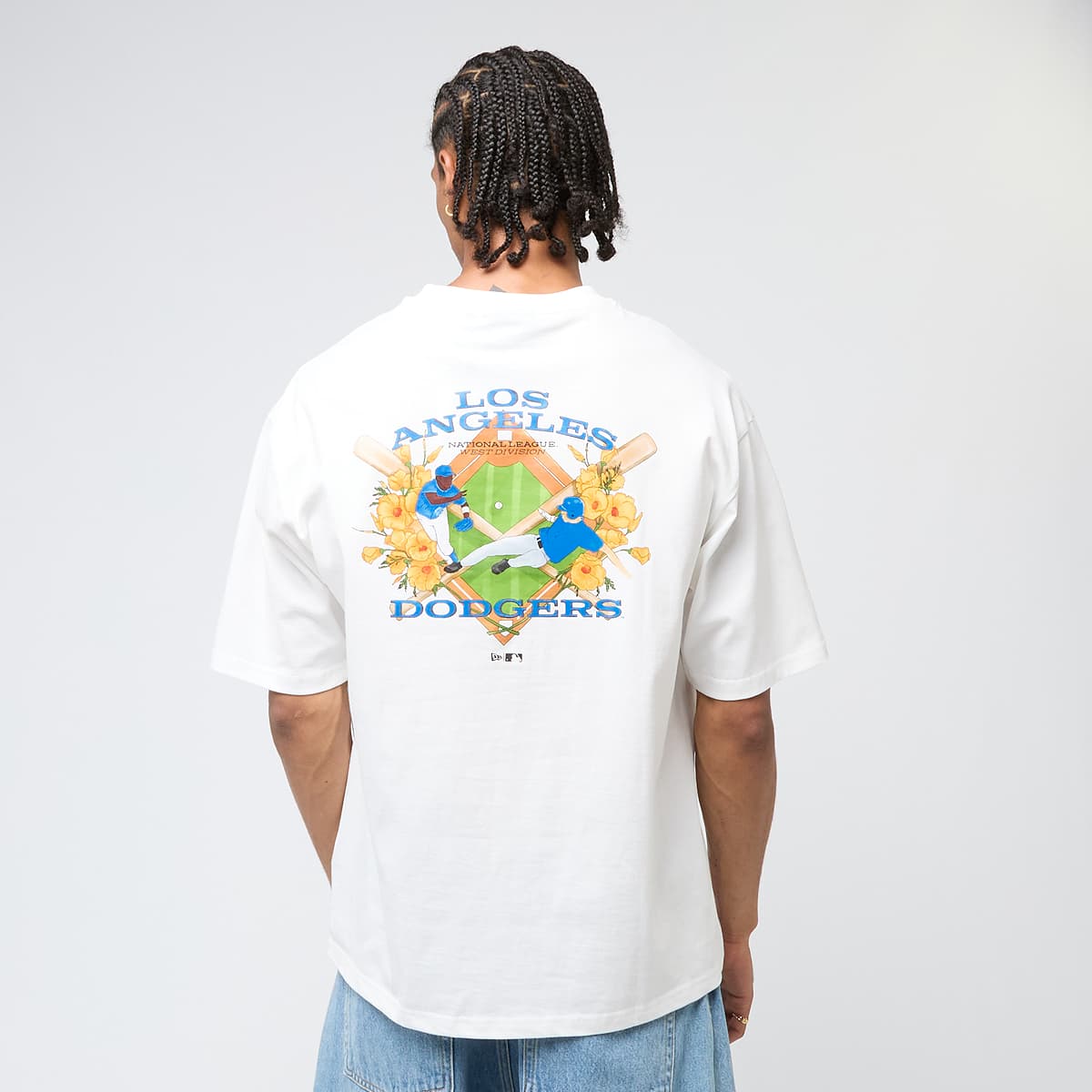 New Era, MLB Baseball Graphic Oversize Tee Los Angeles Dodgers, white