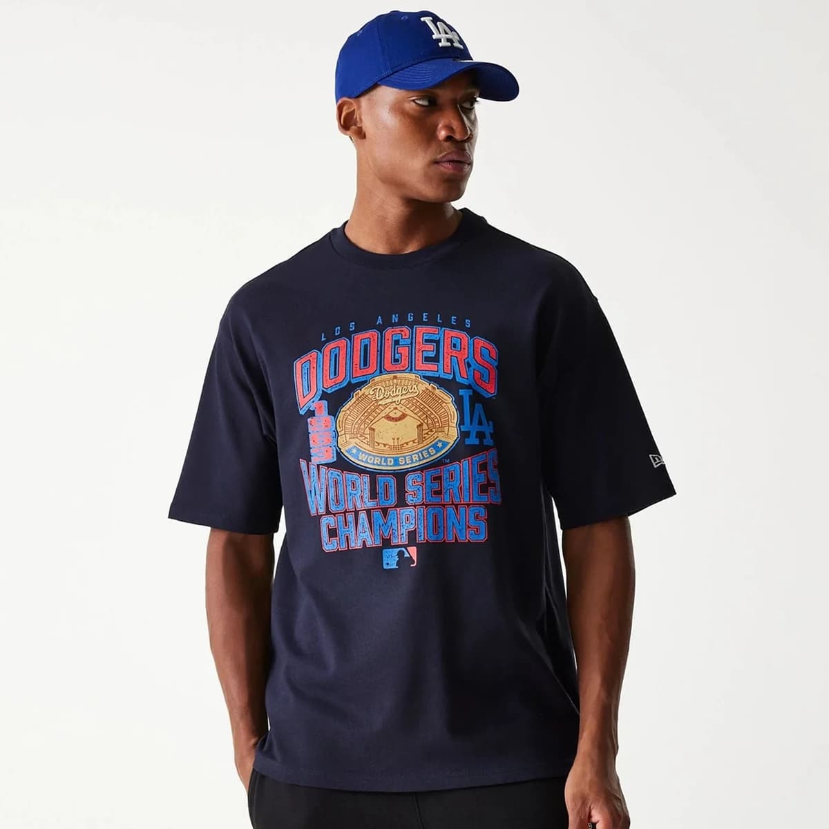 New Era, MLB Los Angeles Dodgers World Series Oversized Tee, blue