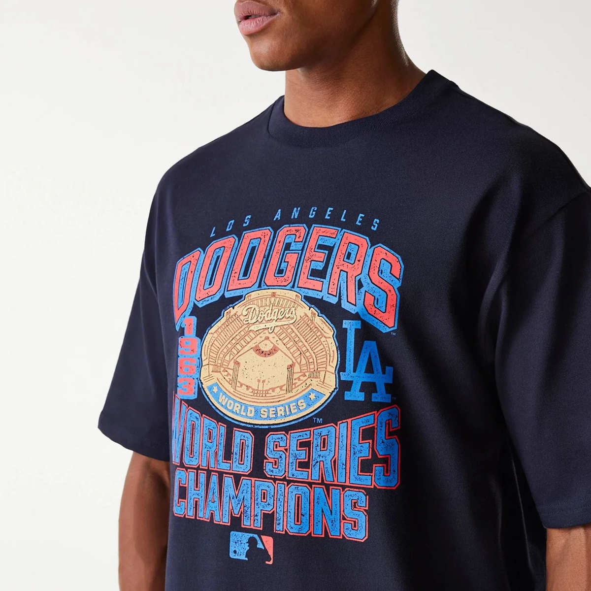 new era MLB Los Angeles Dodgers World Series Oversized Tee men T-Shirts & Polo's blauw Maat S Kleding