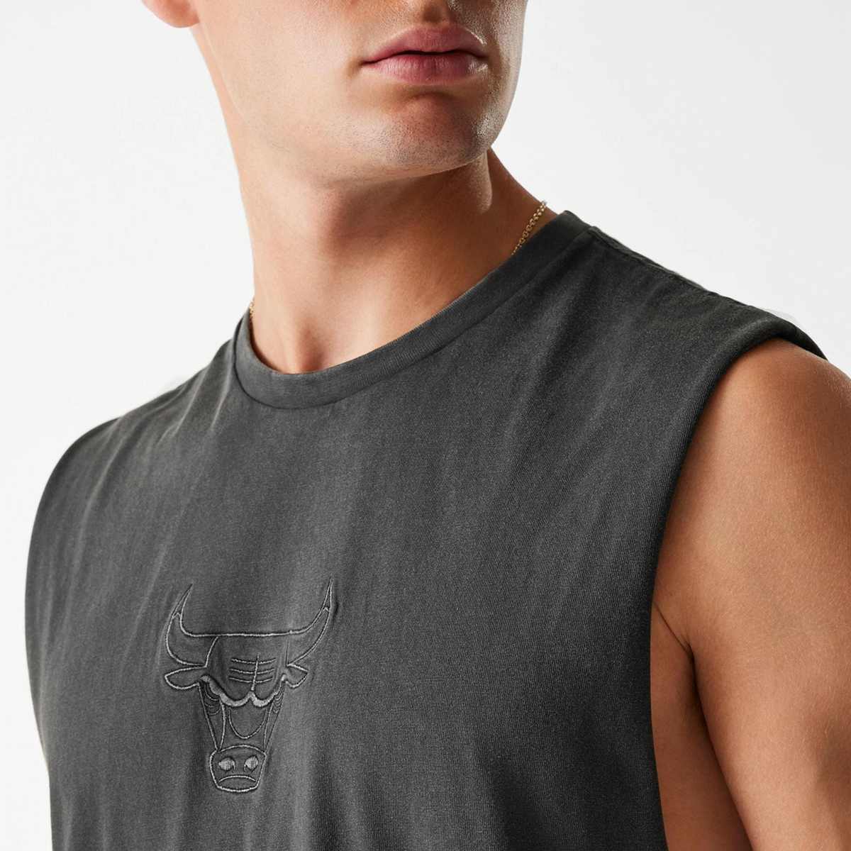 new era NBA Chicago Bulls Washed Tanktop men Tanktops grijs Maat S Kleding