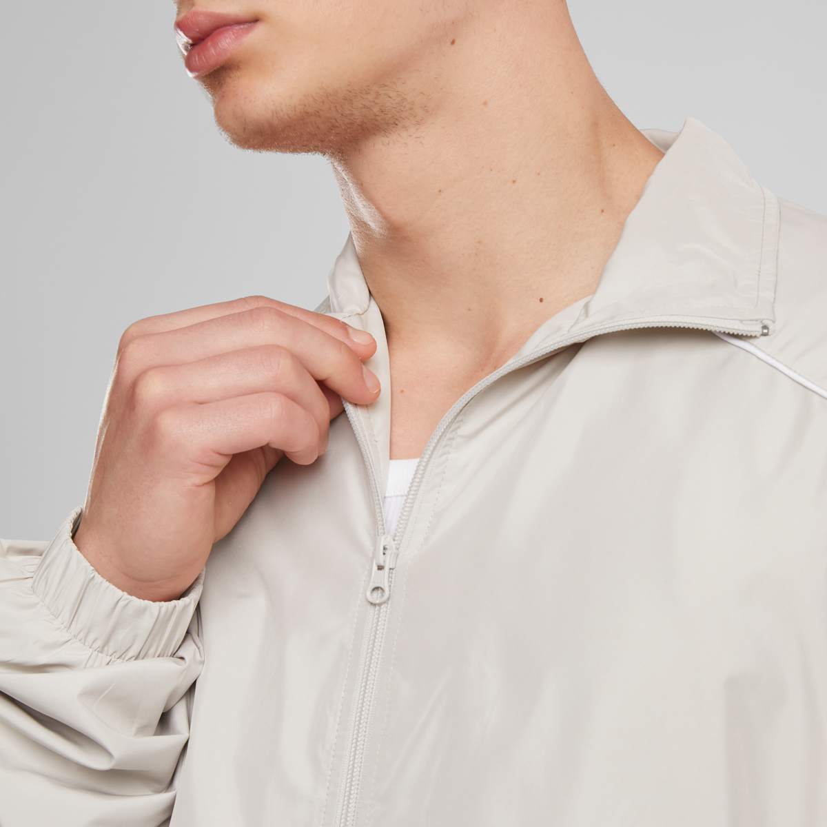 Urban Classics Piped Panel Trackjacket Men Trainingspakken beige Maat XXL Kleding