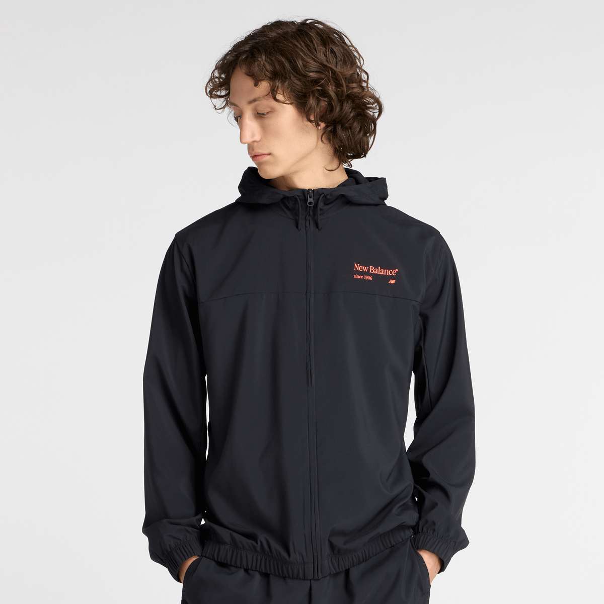 New Balance, Reimagined Woven Graphic Jacket, black