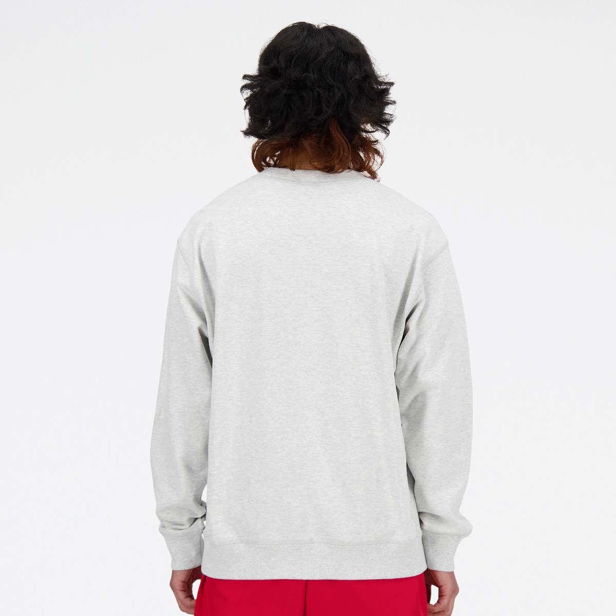 New Balance Athletics Premium Logo Crew grey men Hoodies & Sweaters grijs Maat S Kleding
