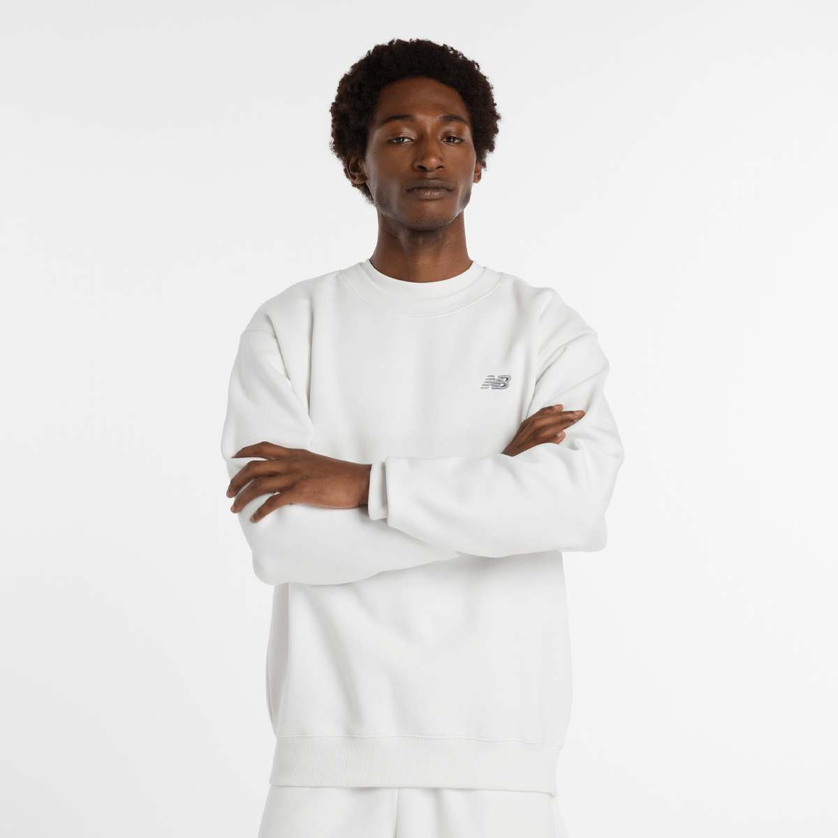 New Balance, Linear Graphic Fleece Crew, grey