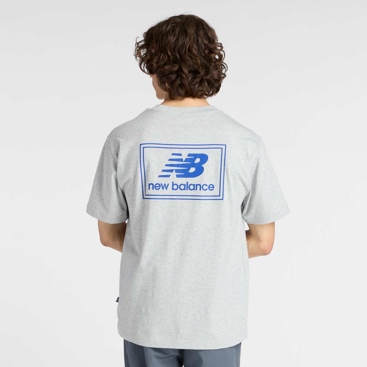 New Balance Woven Label T-Shirt grey men T-Shirts & Polo's grijs Maat XL Kleding