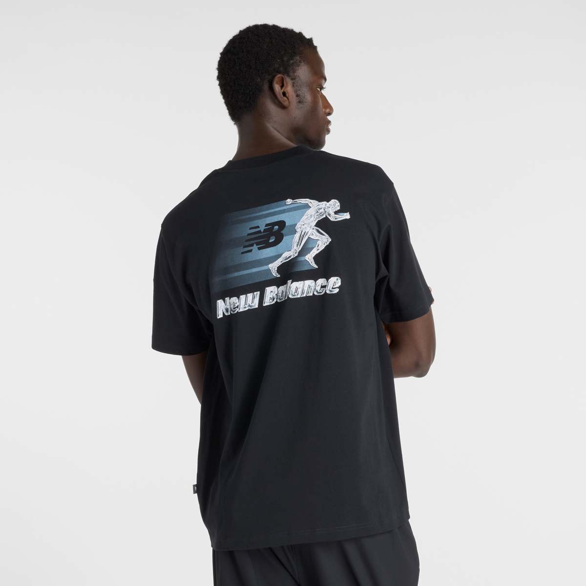 New Balance Chrome Runner T-Shirt black men T-Shirts & Polo's zwart Maat M Kleding