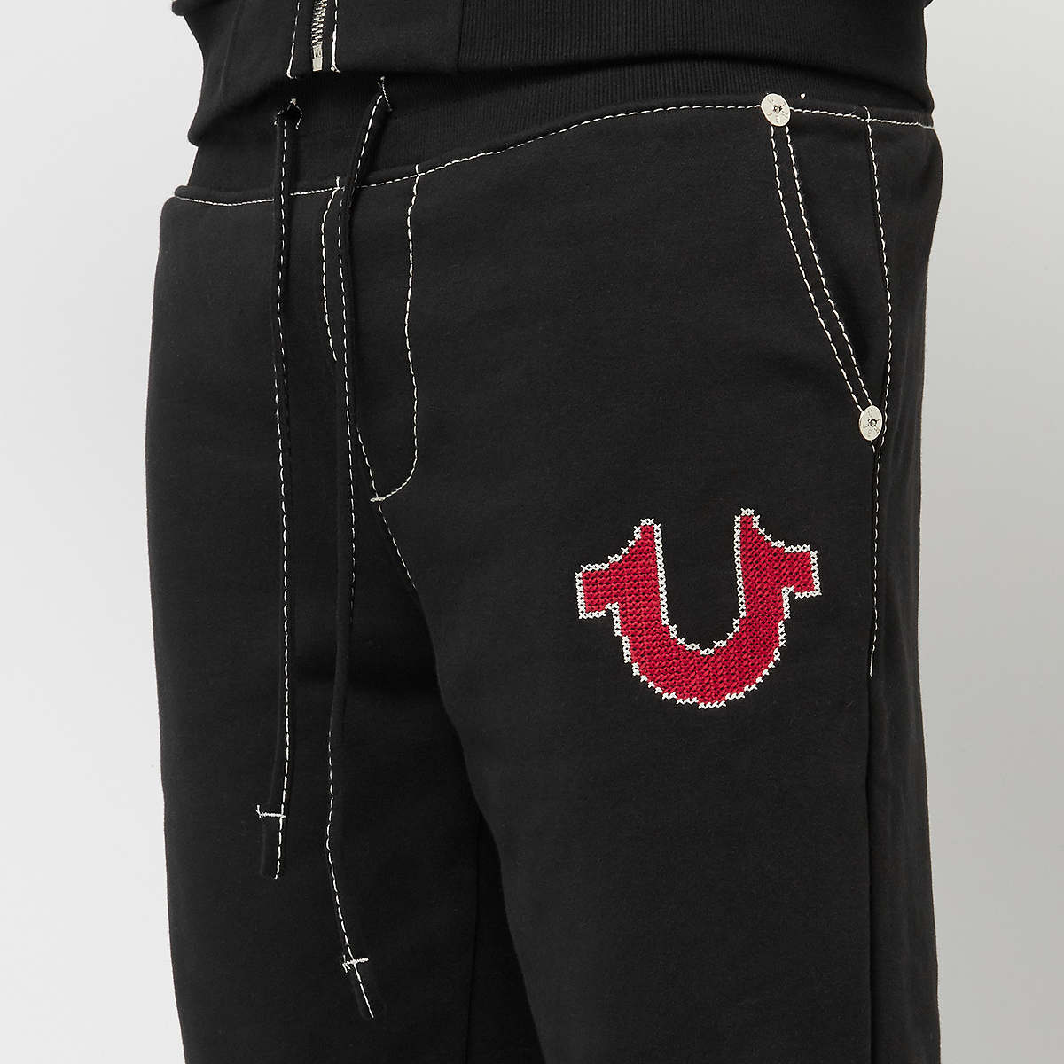 True Religion Big T Cross Stitch Jogger Trainingsbroeken in zwart formaten: L