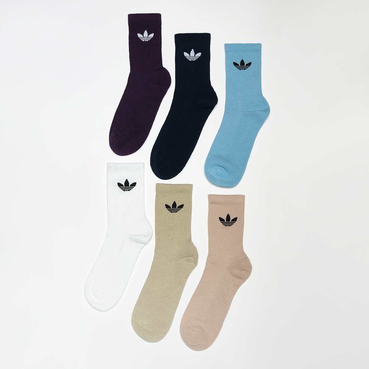 Unselected, adidas Originals, 6 PACK - Trefoil Cushion Crew Socks, multi-colour