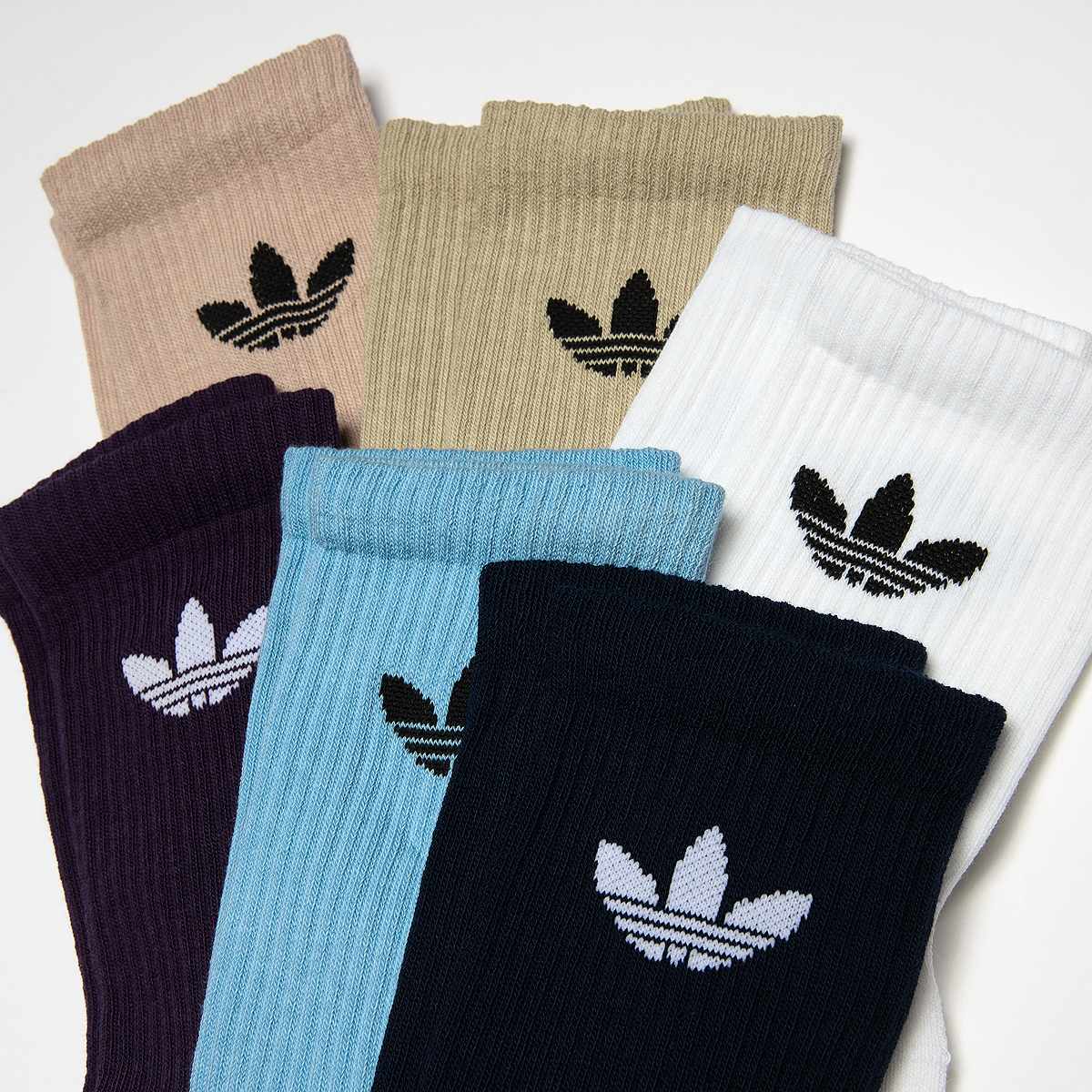 adidas Originals Trefoil Crew Sokken (6 Pack) Unisex multicolor Maat 40-42 Kleding