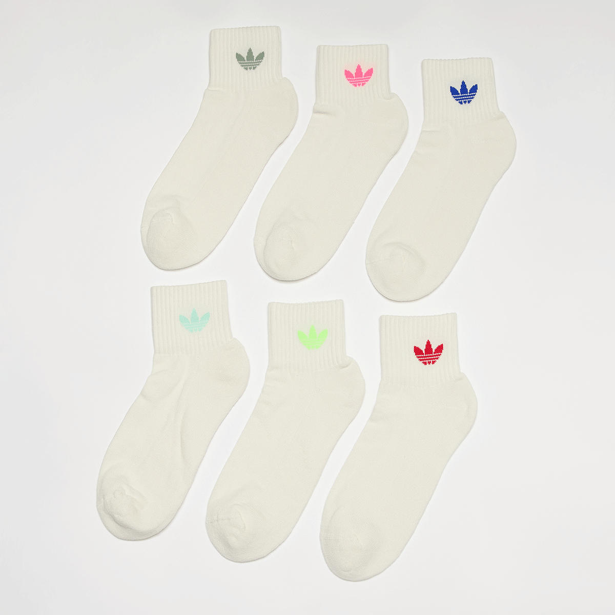 adidas Originals, 6 PACK - adicolor Trefoil Ankle Socks, white