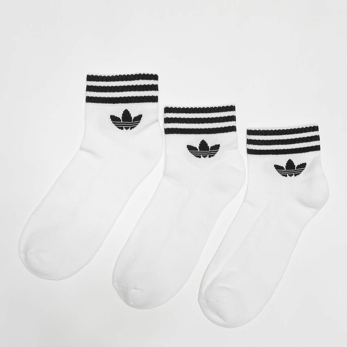 adidas Originals, 3 PACK - adicolor Trefoil 3-Stripes Ankle Socks, white