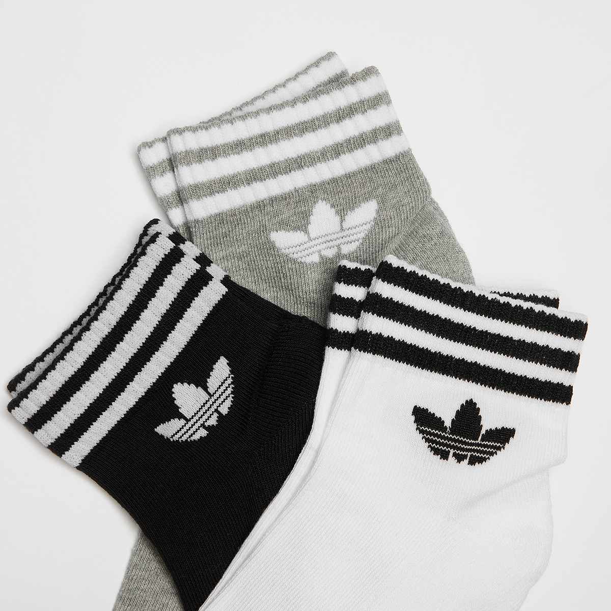 adidas Originals adicolor Trefoil Ankle Sokken (3 Pack) unisex grijs Maat 37-39 Kleding