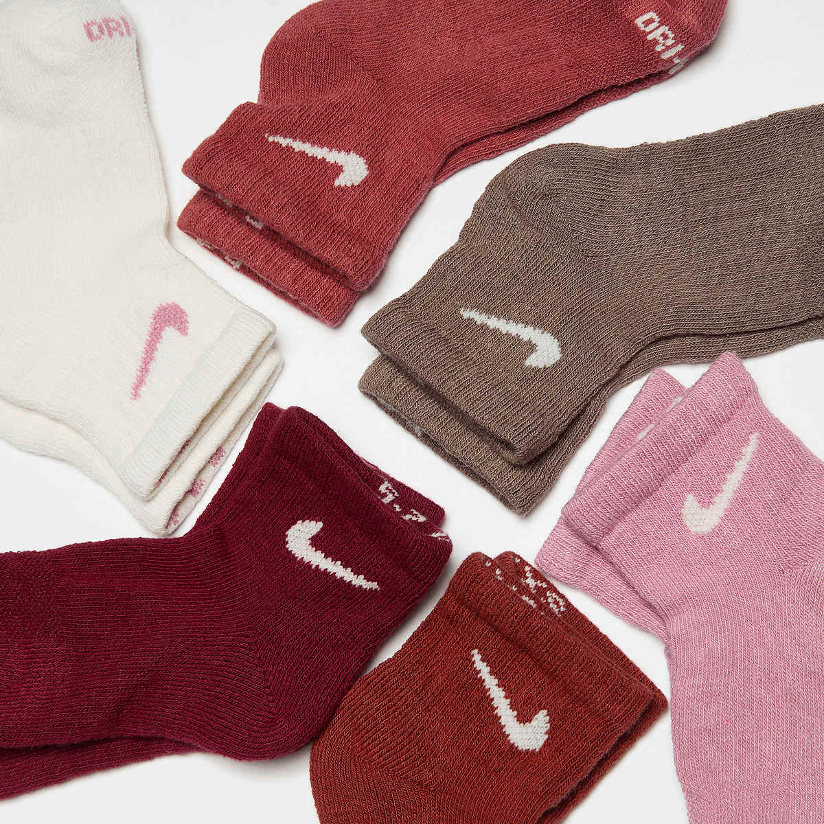 Nike 6 PACK Dri-FIT Performance Basic Quarter Socks Unisex Sokken multicolor Maat 4Y-5Y Kleding