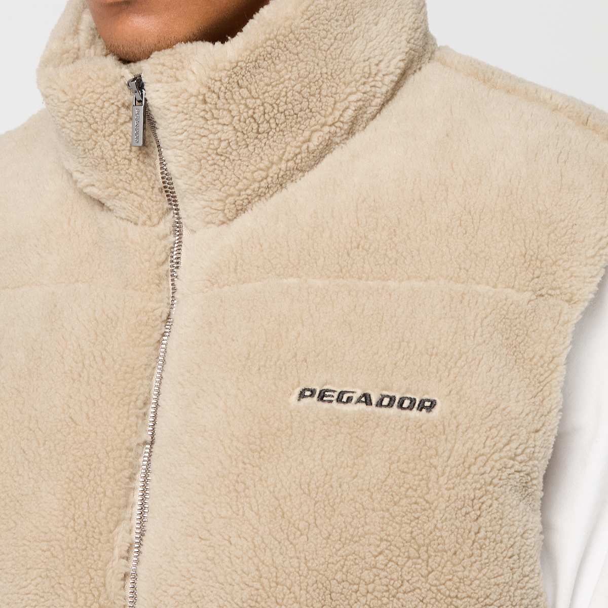 Pegador Landin Teddy Puffer Vest Men Bodywarmers beige Maat XS Kleding