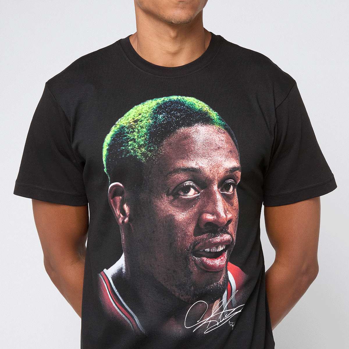 Mitchell & Ness NBA Chicago Bulls Player Big Face Tee Men T-Shirts Polo's zwart Maat S Kleding