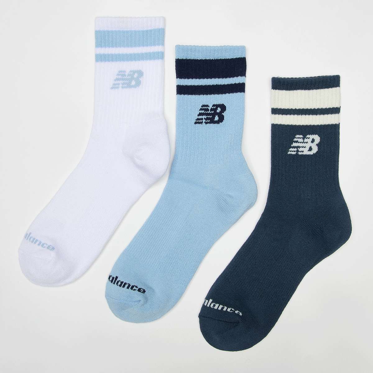 New Balance, 3 PACK - Everyday Stripe Seasonal Midcalf, blue