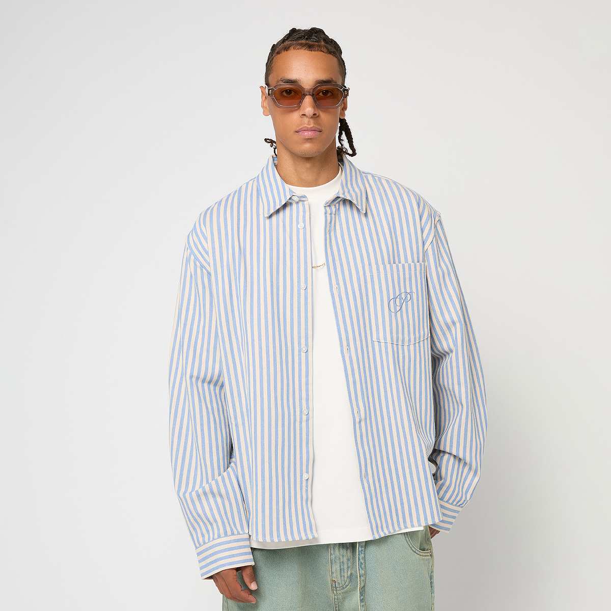 Prohibited, Striped Vacation Shirt, blue