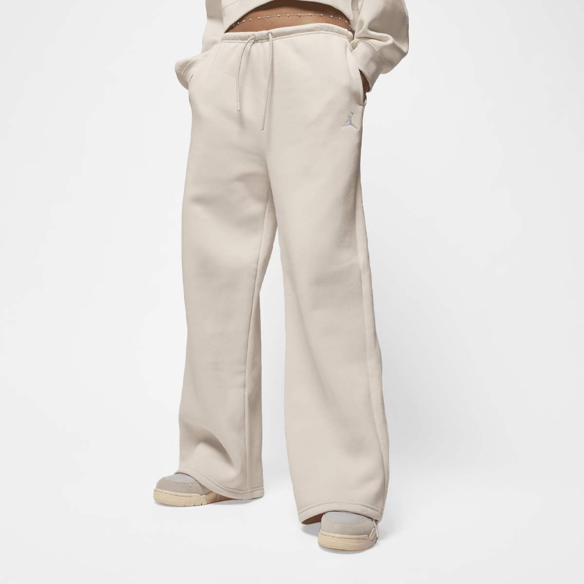 Jordan, Brooklyn Fleece Open-Hem Pants, beige